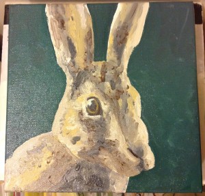 Second hare oil painting
