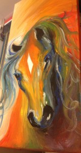 Oil painting of horse