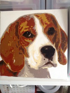 Unfinished acrylic base layer, then I lost interest!