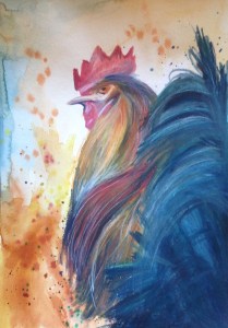 Watch out Mr fox! Oil pastels