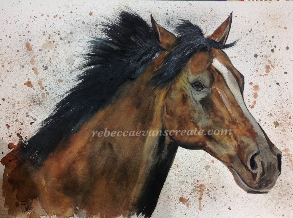 Watercolour horse painting rebecca evans create art