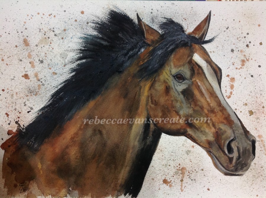Watercolour horse painting rebecca evans create art