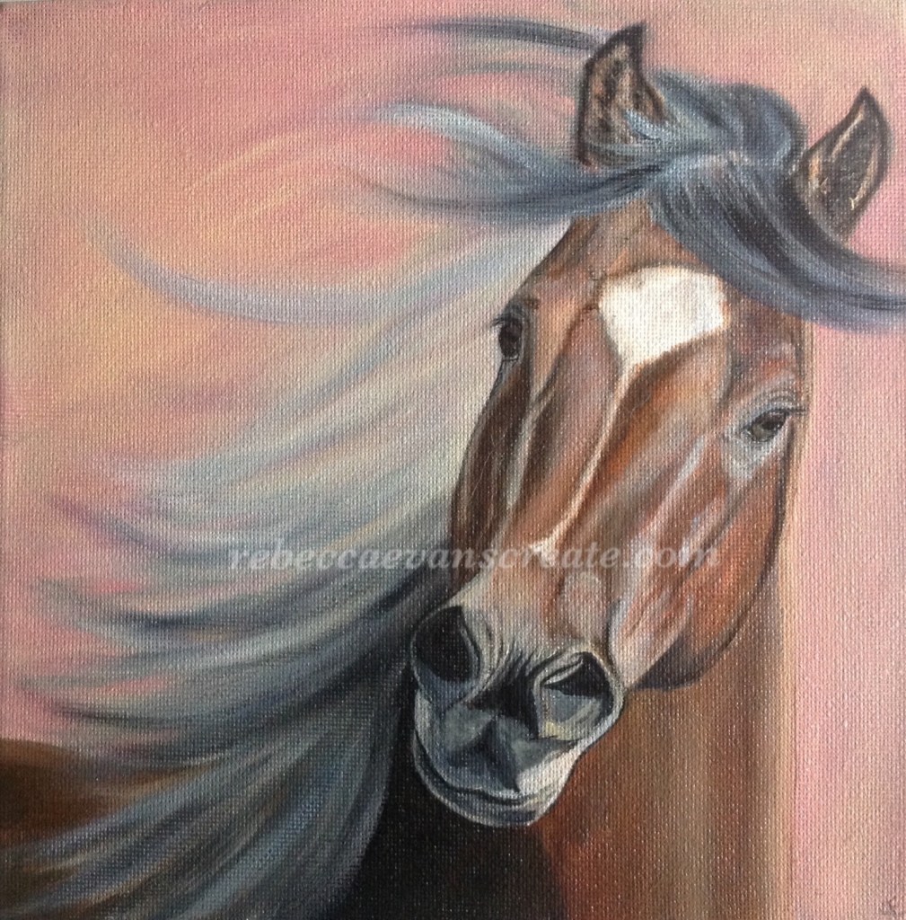 Oil painting of horse rebecca evans create art