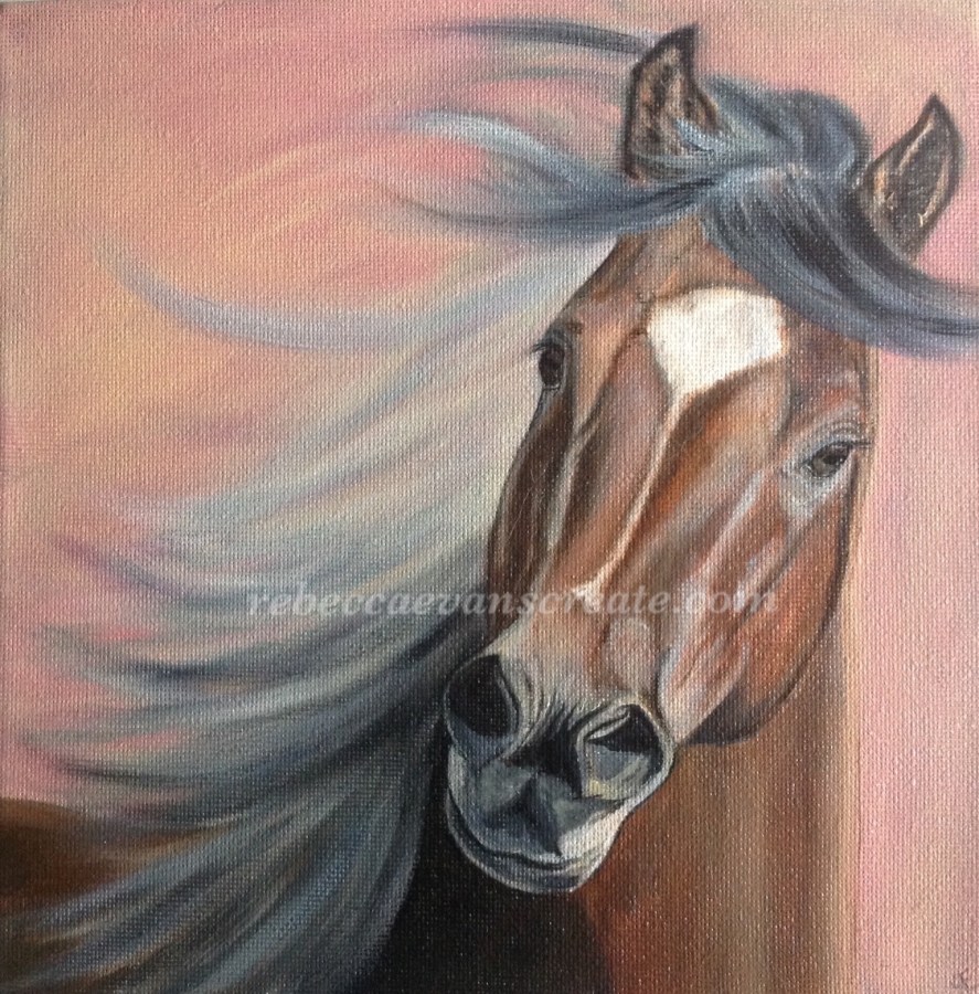 Oil painting of horse rebecca evans create art