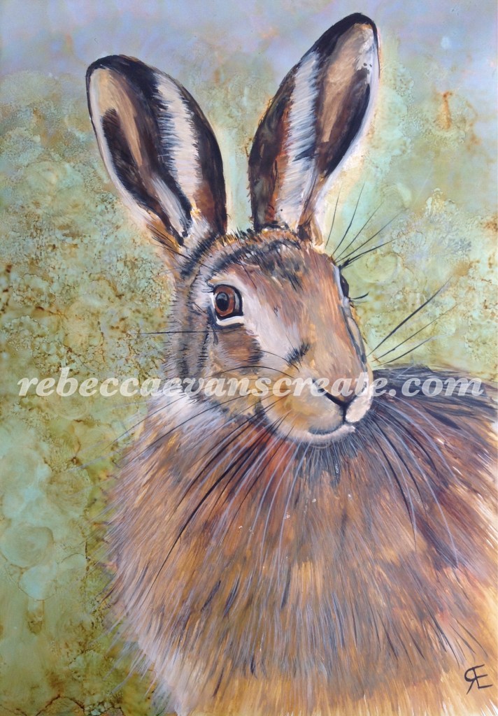 Yupo watercolour hare art