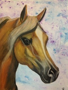 Watercolour, of Arab chestnut mare