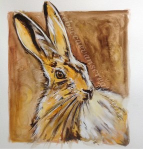 Abstract watercolour hare ''lucus'
