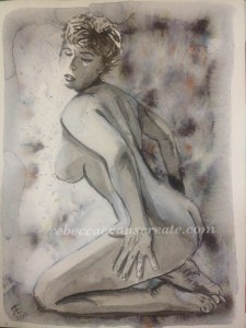 'Lady Grey' Indian ink and brusho