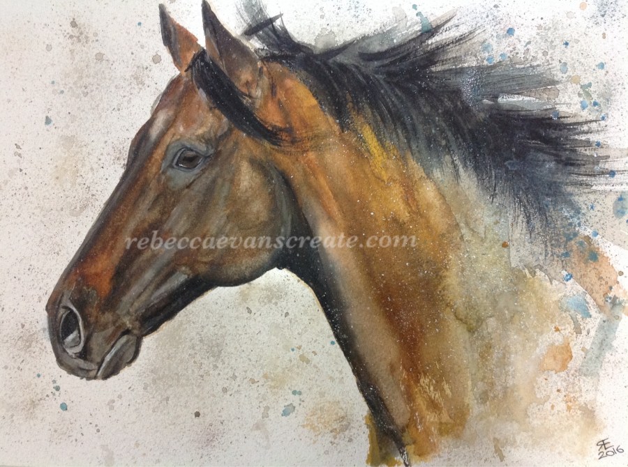 Horse watercolour painting