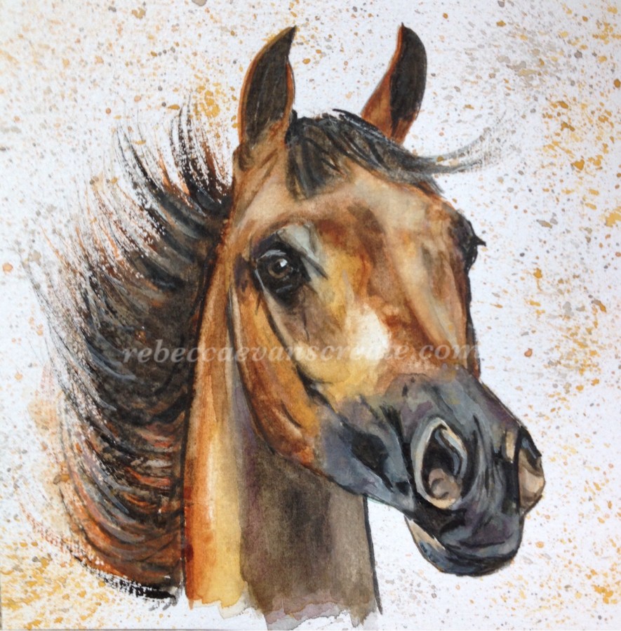 Horse watercolour painting for ms trust rebecca evans create art