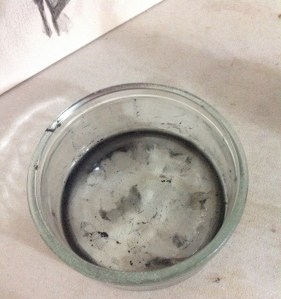 Powder graphite soluble in water, ready to paint