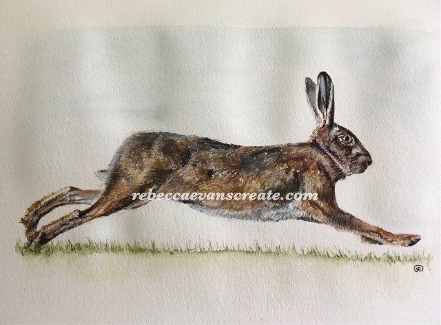 'Run, run, run' watercolour 10x14" 140lb coldpress image size A4
