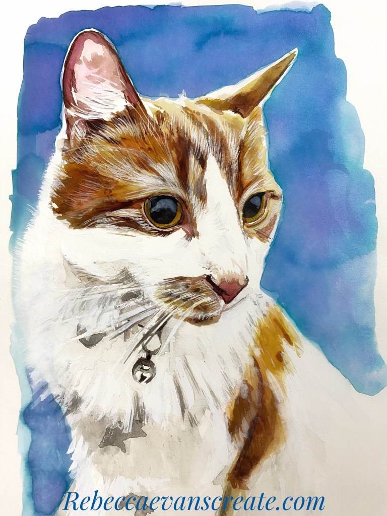 ‘Ronnie’ ginger cat in ink