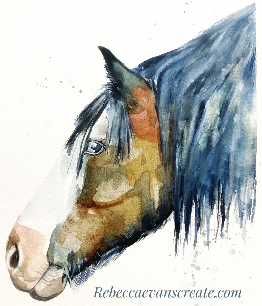 ‘Miller’ portrait practice loose watercolour