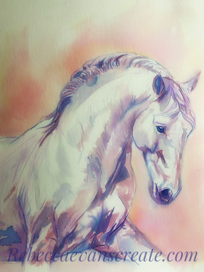 Ink horse study ( pastels)