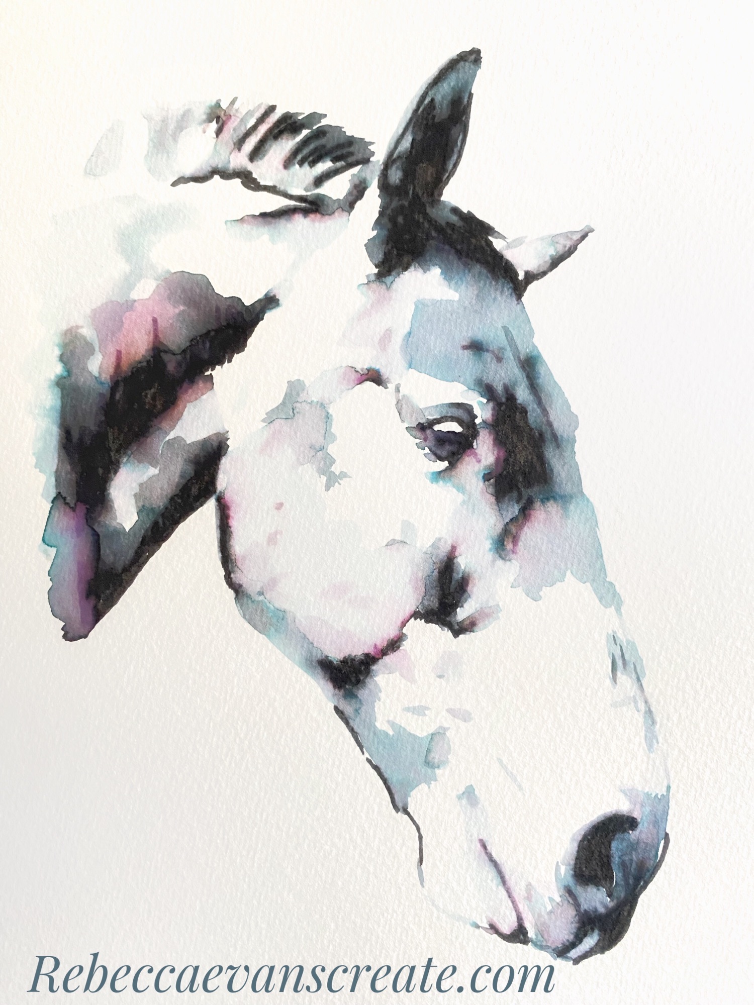 Ink chromatic effects horse head