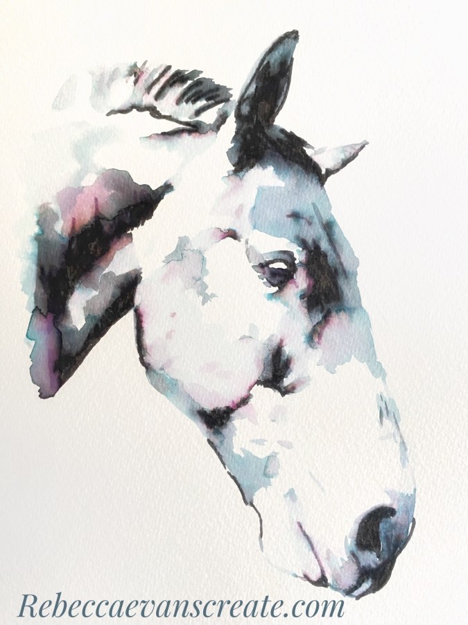 Ink chromatic effects horse head